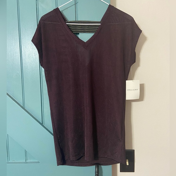 Stella & dot The Renegade Top burgundy new with tags small size - Picture 1 of 8